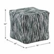 Pemberly Row Jacquard Fabric Square Accent Pouf 300 lbs in Black/Gray/White