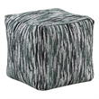 Pemberly Row Jacquard Fabric Square Accent Pouf 300 lbs in Black/Gray/White