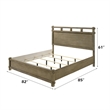 Pemberly Row 3-Piece Bedroom Set in Antique White Oak - King Bed & 2 Nightstands