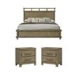 Pemberly Row 3-Piece Bedroom Set in Antique White Oak - King Bed & 2 Nightstands