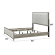 Pemberly Row Bedroom Set of King Bed and 2 Nightstands in Beige