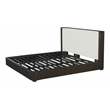 Pemberly Row Eastern King Bed and 2 Nightstands Set in White & Espresso with Marble Tops