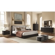 Pemberly Row Eastern King Bed and 2 Nightstands Set in White & Espresso with Marble Tops