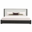 Pemberly Row Eastern King Bed and 2 Nightstands Set in White & Espresso with Marble Tops
