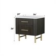 Pemberly Row Queen Bed and 2 Nightstands Set in White & Espresso