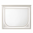Pemberly Row Bedroom Set of Queen Bed, Mirror, 6-Drawer Dresser, & 2 Nightstands in Pearl White