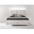 Pemberly Row Bedroom Set of Queen Bed, Mirror, 6-Drawer Dresser, & 2 Nightstands in Pearl White