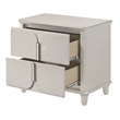 Pemberly Row Bedroom Set of Queen Bed, Mirror, 6-Drawer Dresser, & 2 Nightstands in Pearl White