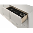 Pemberly Row Bedroom Set of Queen Bed, Mirror, 6-Drawer Dresser, & 2 Nightstands in Pearl White