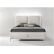 Pemberly Row Bedroom Set with King Bed, 2 Nightstands, Dresser, and Mirror in Pearl White Finish