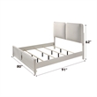Pemberly Row Bedroom Set with King Bed, 2 Nightstands, Dresser, and Mirror in Pearl White Finish