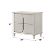 Pemberly Row Bedroom Set with King Bed, 2 Nightstands, Dresser, and Mirror in Pearl White Finish