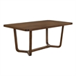 Pemberly Row 4-Piece Dining Set with Table, Bench, and Chairs in Antique Brown Wood and Beige Fabric