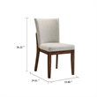Pemberly Row 4-Piece Dining Set with Table, Bench, and Chairs in Antique Brown Wood and Beige Fabric