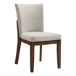 Pemberly Row 4-Piece Dining Set with Table, Bench, and Chairs in Antique Brown Wood and Beige Fabric