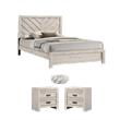 Pemberly Row Bedroom Set with Full Size Bed, Nightstands, and Decorative Planter