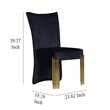 Pemberly Row 7-Piece Dining Set - Dining Table and Six Chairs in Midnight Black Velvet and Gold Meta