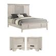 Pemberly Row King Bed and 2 Nightstands Set in Off White