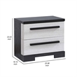 Pemberly Row King Bed and 2 Nightstands Set in White Grained Wood and Ebony Black