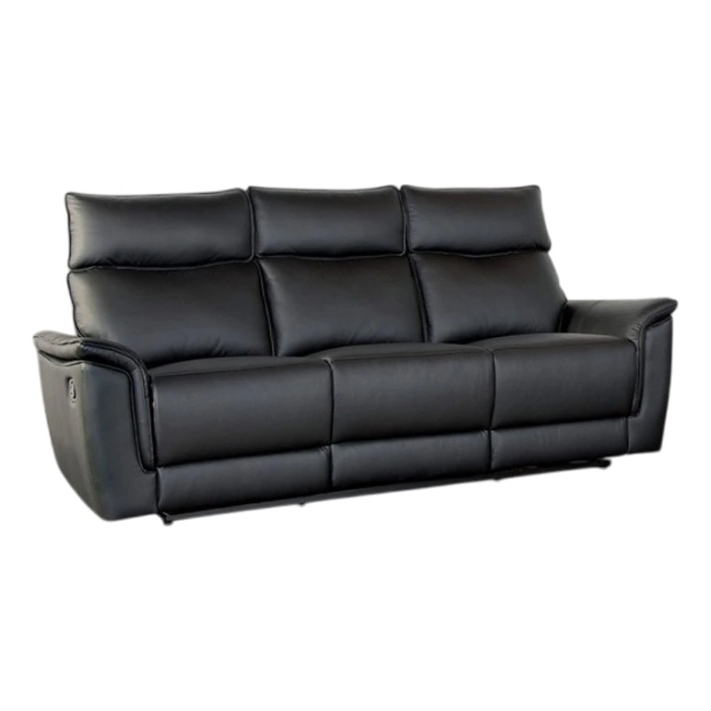 Pemberly Row Reclining Loveseat and Sofa Set in Black Faux Leather