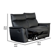 Pemberly Row Reclining Loveseat and Sofa Set in Black Faux Leather