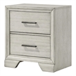 Pemberly Row Queen Storage Bed and 2 Nightstands in White Mist Finish