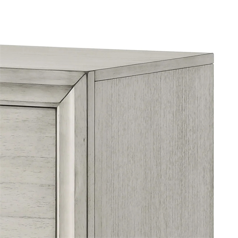 Pemberly Row Queen Storage Bed and 2 Nightstands in White Mist Finish