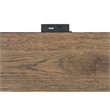 Pemberly Row Bedroom Set with Queen Bed and 2 Nightstands in Black & Rustic Oak Brown
