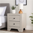 Pemberly Row Bedroom Set with 2 Nightstands & Full Platform Bed in White Wood