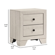 Pemberly Row Bedroom Set with 2 Nightstands & Full Platform Bed in White Wood