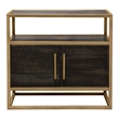 Pemberly Row King Size Bed and 2 Nightstands in Sand Brown Upholstery & Gold Metal Frame