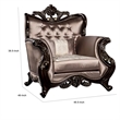 Pemberly Row Living Room Set with Armchair, Loveseat, & Sofa in Brown Velvet