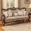Pemberly Row Living Room Set with Armchair, Loveseat, & Sofa in Brown Velvet