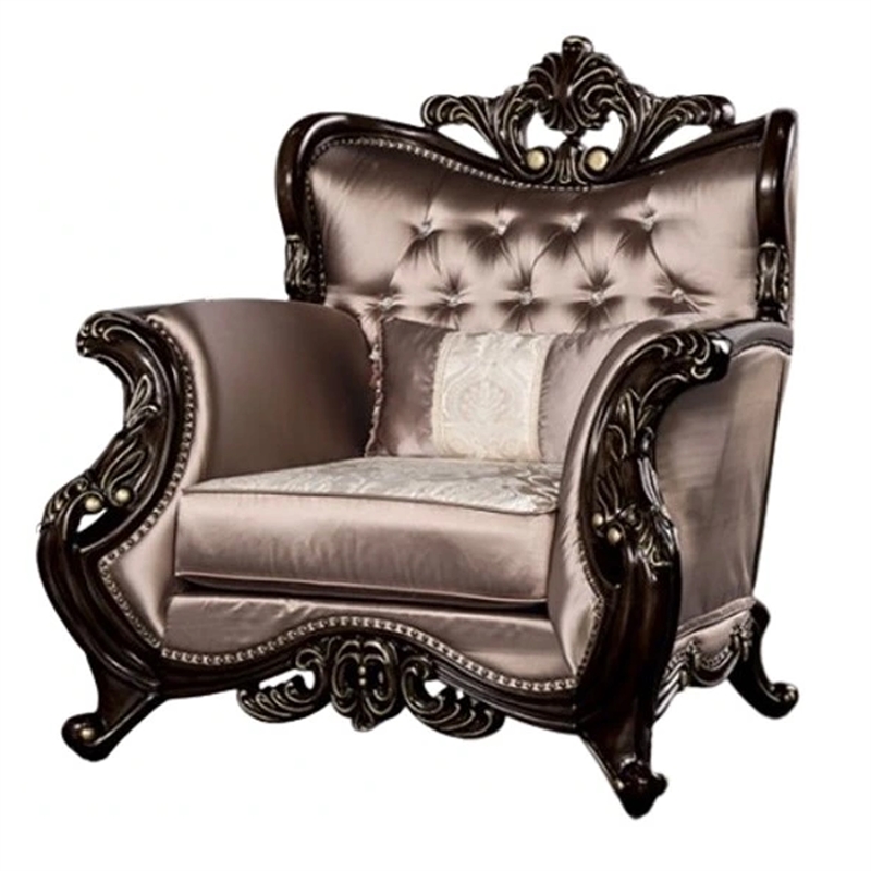 Pemberly Row Living Room Set with Armchair, Loveseat, & Sofa in Brown Velvet