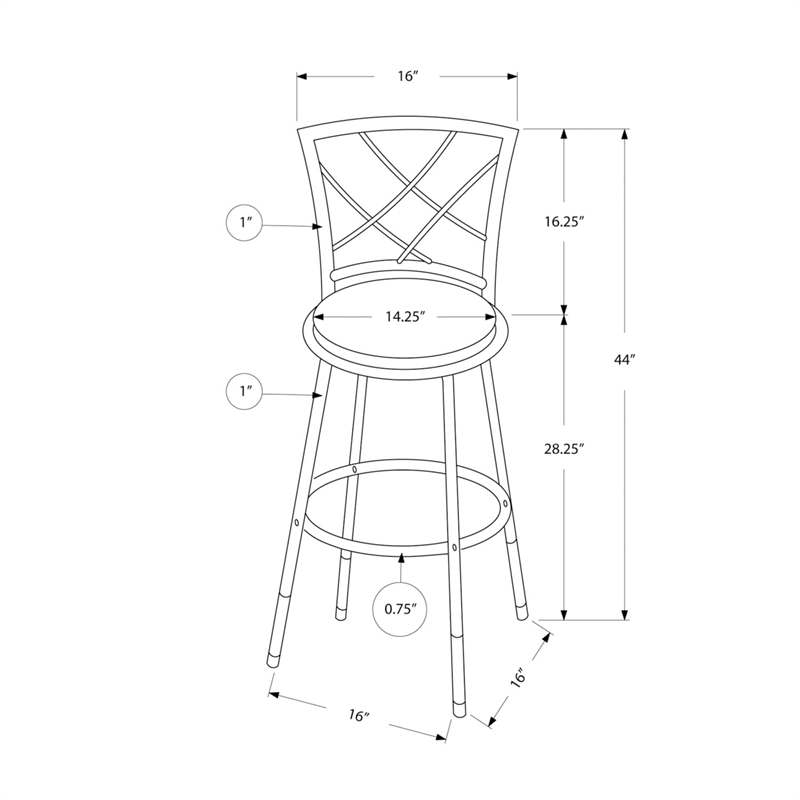 Pemberly Row Swivel Bar Height Stool Set of 2 in Black Leather Look