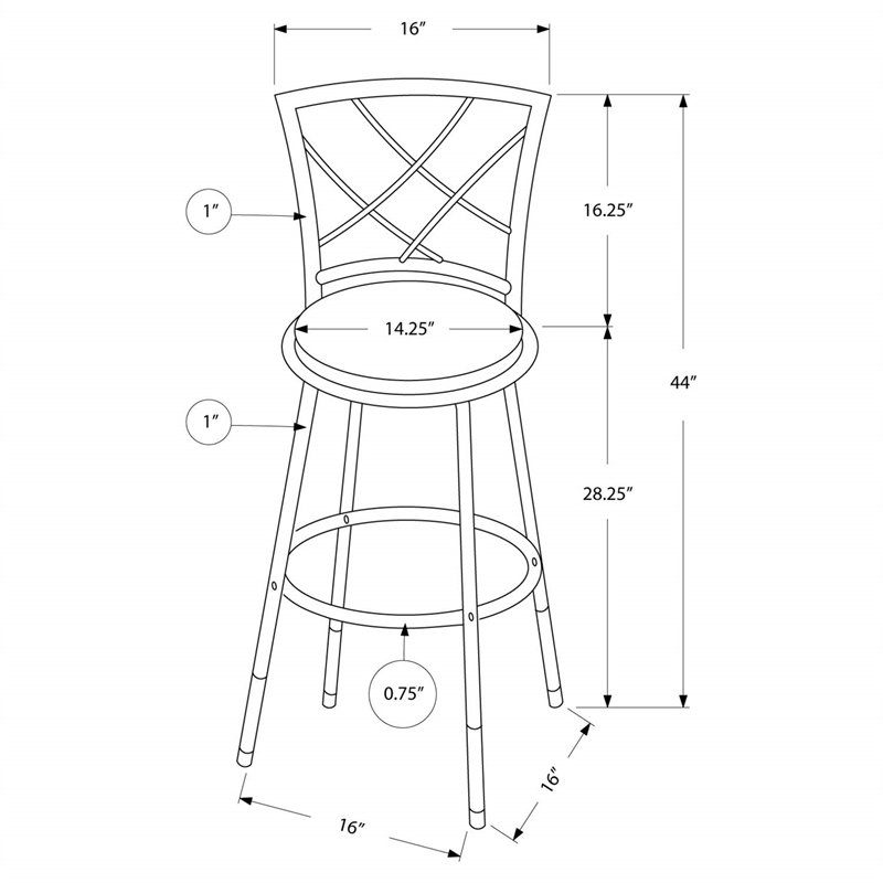 Pemberly Row Swivel Bar Height Stool Set of 2 in Black Leather Look