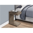 Pemberly Row C-Shaped Accent Snack Table with Drawer in Dark Taupe