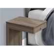 Pemberly Row C-Shaped Accent Snack Table with Drawer in Dark Taupe