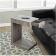Pemberly Row C-Shaped Accent Snack Table with Drawer in Dark Taupe
