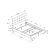 Pemberly Row Queen Platform Bed Frame Upholstered in Grey Linen Look