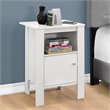 Pemberly Row Accent Table Nightstand with Shelf and Cabinet in White