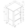 Pemberly Row Accent Table Nightstand with Shelf and Cabinet in White