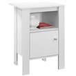 Pemberly Row Accent Table Nightstand with Shelf and Cabinet in White