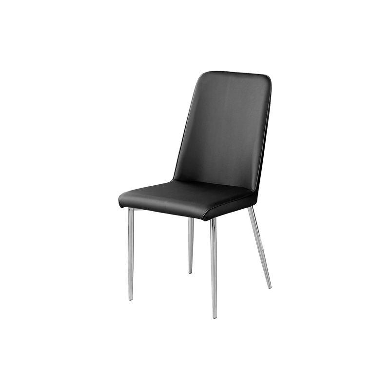 Pemberly Row Faux Leather Upholstered Dining Chair in Black (Set of 2)