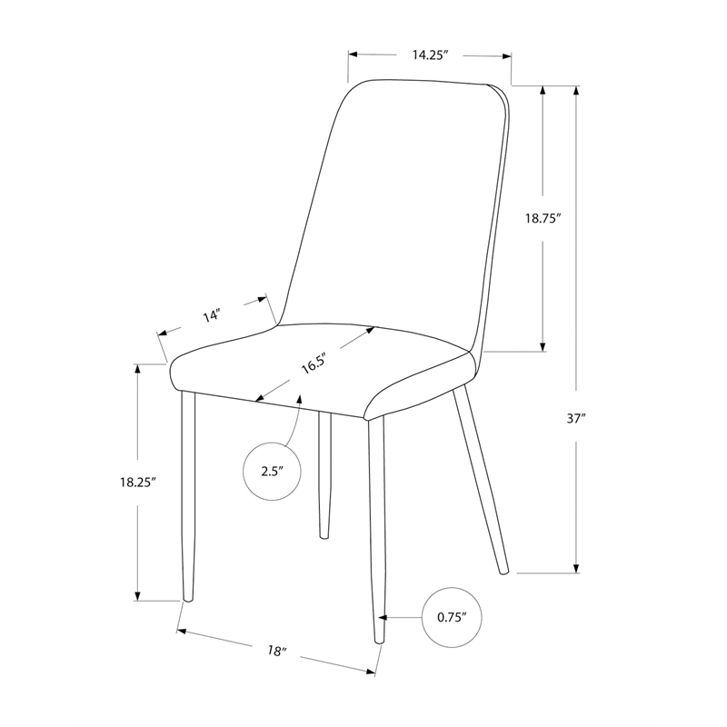 Pemberly Row Faux Leather Upholstered Dining Chair in Black (Set of 2)