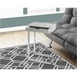 Pemberly Row C-Shaped Snack Table with Drawer in Gray Cement Look