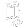 Pemberly Row C-Shaped Snack Table with Drawer in Gray Cement Look
