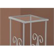Pemberly Row Silver Metal End Table with Tempered Glass Shelves