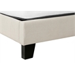 Pemberly Row Queen Platform Bed Frame Upholstered in Beige Linen Look