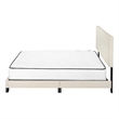 Pemberly Row Queen Platform Bed Frame Upholstered in Beige Linen Look